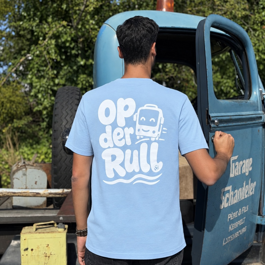 T-Shirt "Op der Rull" - Bleu clair
